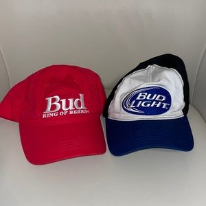 Unisex Budweiser and Bud Light hats. 2 for 1 deal!